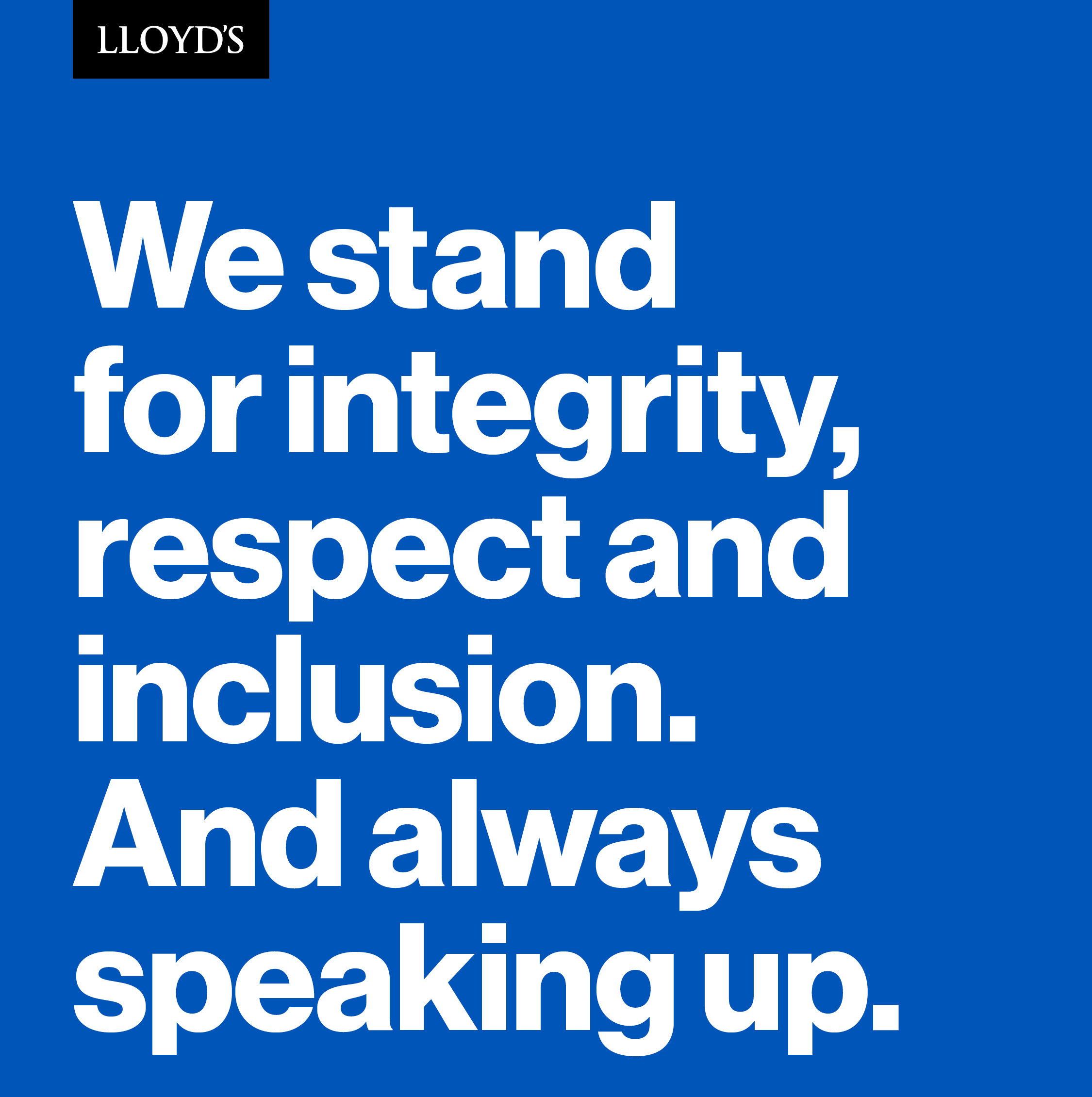 Lloyd’s campaigns against unacceptable behaviour - Better Society